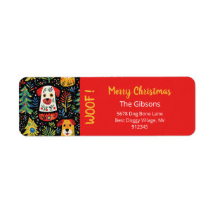 Cute Christmas Dogs Return Address Label
