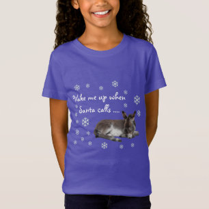 Cute Christmas Donkey with Snowflakes T-Shirt