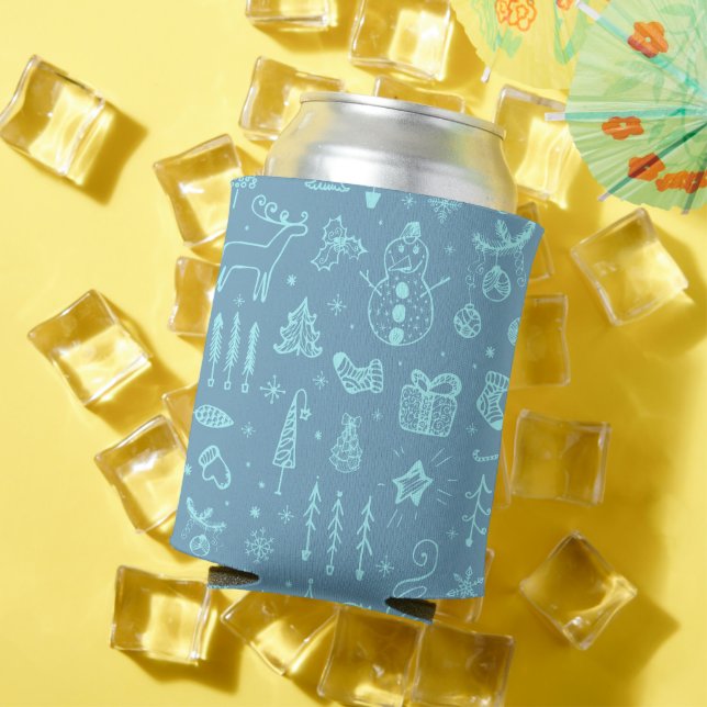 Cute Christmas Doodle Drawing Illustration | Can Cooler (In Situ Summer)