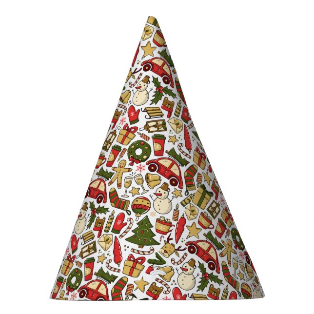Cute Christmas Doodle Party Hat (Right)