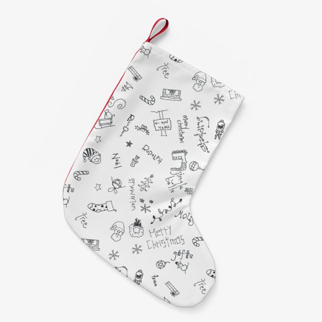 cute christmas doodle stocking (Front (Hanging))