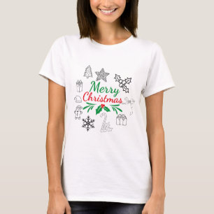 Cute Christmas Doodles Custom T-Shirt