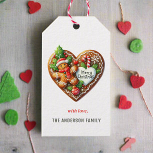 Cute Christmas Doughnut Heart  Gift Tags