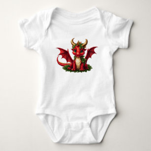 Cute Christmas Dragon Baby Bodysuit