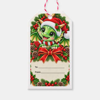 Cute Christmas Dragon Gift Tag