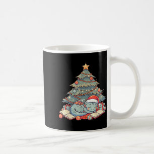Cute Christmas Dragon Sleeng Under Tree Books Love Coffee Mug