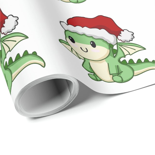 Cute Christmas dragon Wrapping Paper (Roll Corner)