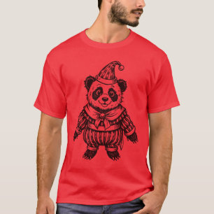 Cute Christmas Dressed Panda Bear Santa T-Shirt