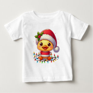 Cute Christmas Duck Cartoon Santa-68362 Baby T-Shirt