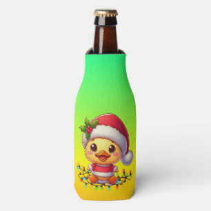 Cute Christmas Duck Cartoon Santa-68362 Bottle Cooler