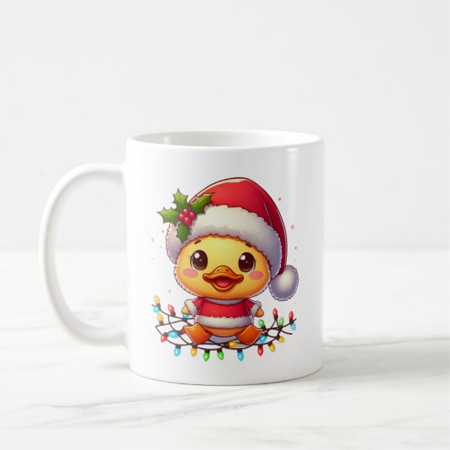 Cute Christmas Duck Cartoon Santa-68362 Coffee Mug (Left)