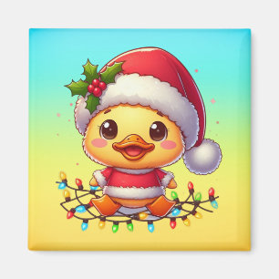 Cute Christmas Duck Cartoon Santa-68362 Magnet