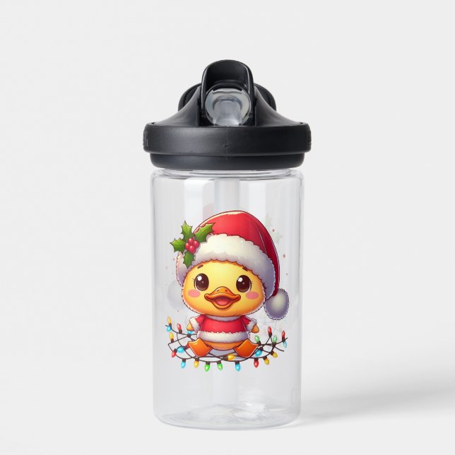 Cute Christmas Duck Cartoon Santa-68362 Water Bottle (Front)