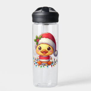 Cute Christmas Duck Cartoon Santa-68362 Water Bottle