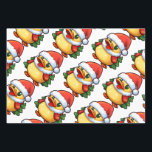 Cute Christmas Duck in Santa hat Wrapping Paper Sheet<br><div class="desc">Cute Christmas Duck in Santa hat</div>