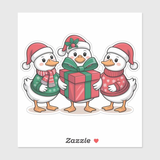 Cute Christmas Ducks Cartoon Art-68105 (Sheet)