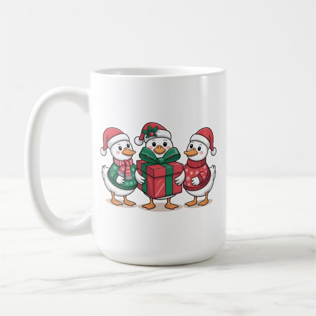 Cute Christmas Ducks Cartoon Art-68105 Coffee Mug (Left)