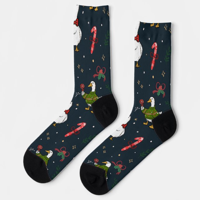 Cute Christmas Ducks Socks (Left)
