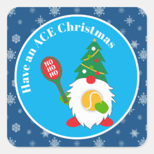 🎾Cute Christmas Dwarf with tennis ball Square Sticker