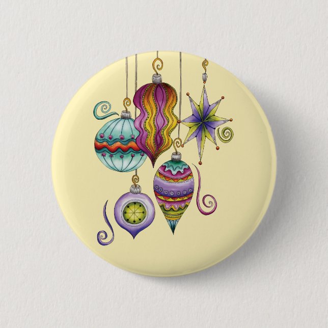 Cute Christmas, Elegant and Fancy Glass Ornaments 6 Cm Round Badge (Front)