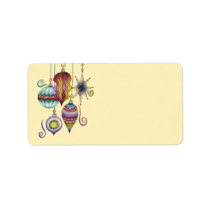 Cute Christmas, Elegant and Fancy Glass Ornaments Label