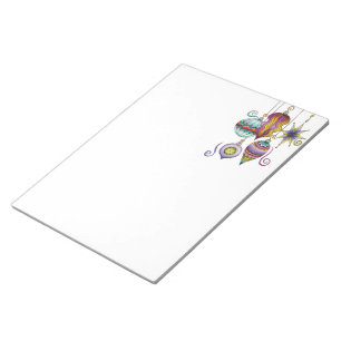 Cute Christmas, Elegant and Fancy Glass Ornaments Notepad