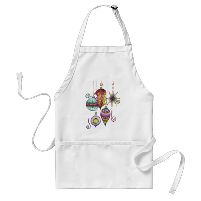 Cute Christmas, Elegant and Fancy Glass Ornaments Standard Apron (Front)