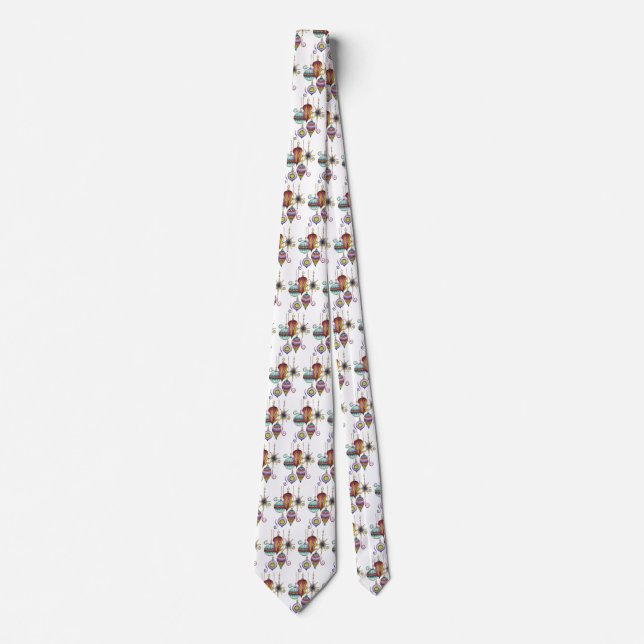 Cute Christmas, Elegant and Fancy Glass Ornaments Tie (Front)