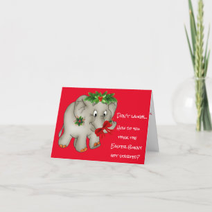 Cute Christmas Elephant Holiday Card