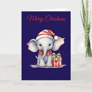 Cute Christmas Elephant Holiday Card