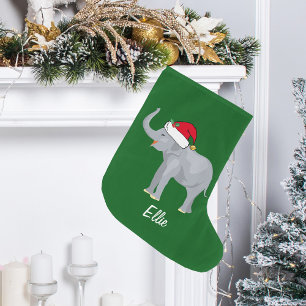 Cute Christmas Elephant Large Christmas Stocking