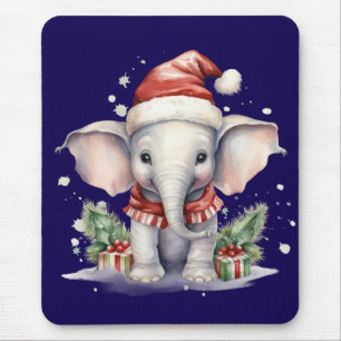 Cute Christmas Elephant Mouse Mat