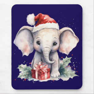 Cute Christmas Elephant Mouse Mat