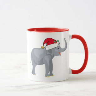 Cute Christmas Elephant Santa Mug