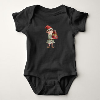 Cute Christmas Elf Baby Bodysuit
