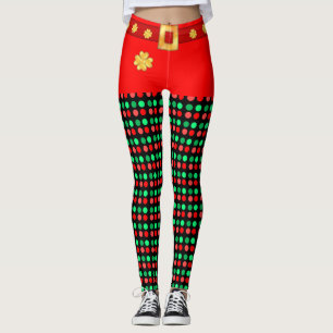Cute Christmas Elf Dotted leggings