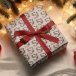 Cute Christmas Elf Festive Letter S Wrapping Paper<br><div class="desc">Cute,  Christmas Elf in festive attire with a monogram letter S decorated with floral decor on a faux,  tan leather background.</div>