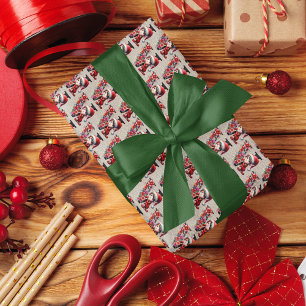 Cute Christmas Elf Festive Letter V Wrapping Paper
