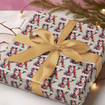 Cute Christmas Elf Festive Letter X Wrapping Paper<br><div class="desc">Cute,  Christmas Elf in festive attire with a monogram letter X decorated with floral decor on a faux,  tan leather background.</div>