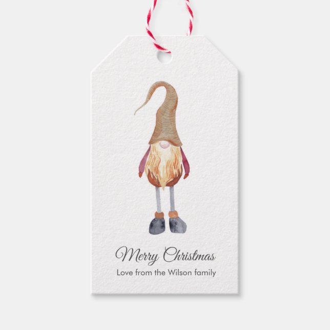 Cute Christmas Elf gift tags (Front)