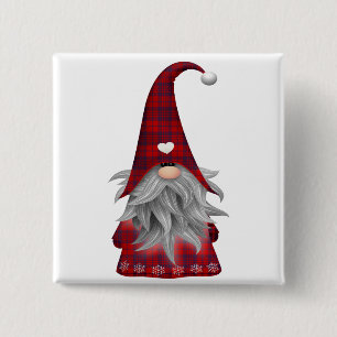 Cute Christmas Elf Gnome 15 Cm Square Badge