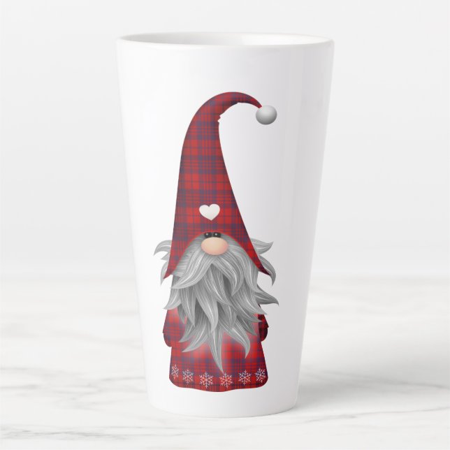 Cute Christmas Elf Gnome Latte Mug (Front)