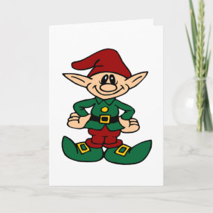 Cute Christmas Elf Holiday Greetings Holiday Cards