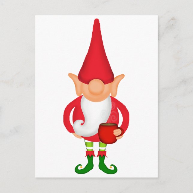 Cute Christmas Elf Holiday Postcard (Front)