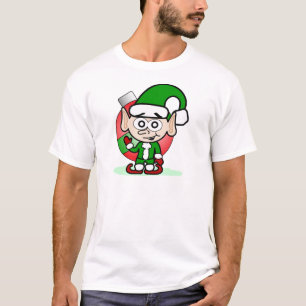 Cute Christmas Elf Holiday Whimsical Cartoon  T-Shirt