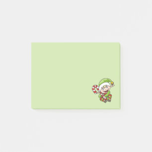 Cute Christmas Elf with Candy Cane Post-it Notes