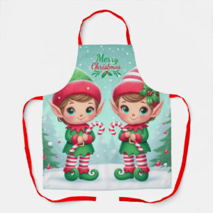Cute Christmas elves Apron