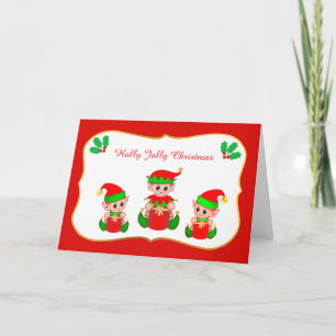 Cute Christmas Elves Card