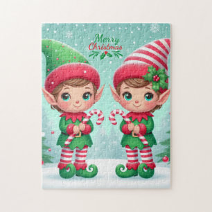 Cute Christmas elves Jigsaw Puzzle