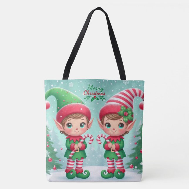 Cute Christmas elves  Tote Bag (Front)